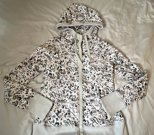 LULULEMON After Asana Hoodie Not So Petite Fleur Silver Spoon Print Jacket Sz 10 - Picture 1 of 8