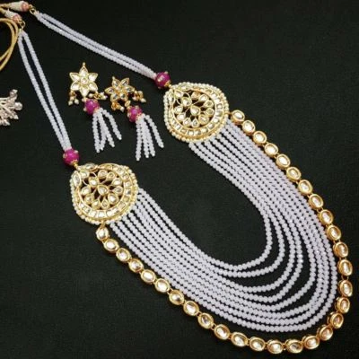 Kundan традиционное ожерелье синий бисер Болливуд женщин ювелирных изделий свадебный комплект - Изображение 1 из 2