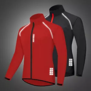 Reflective Cycling Jacket Windproof MTB Bicycle Wind Coat Running Windbreaker - Picture 1 of 14