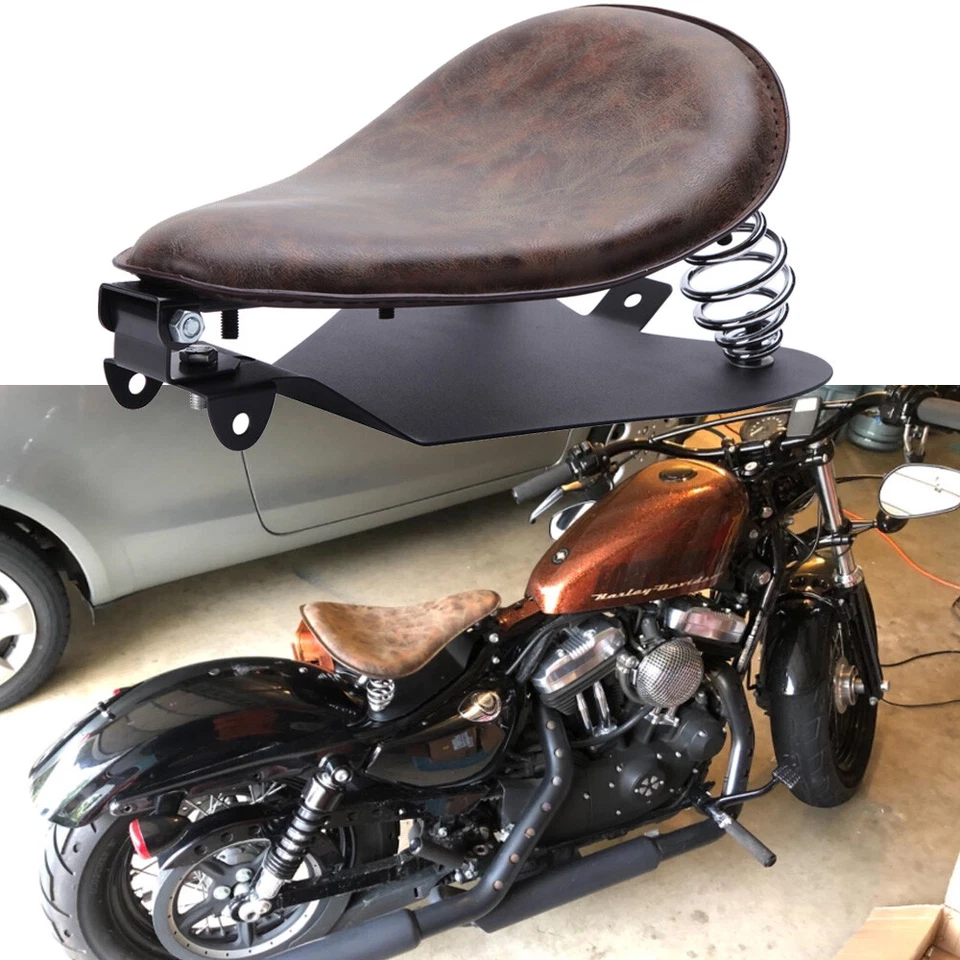 Para Harley Sportster XL 1200 883 48 Bobber Moto Solo Asiento Muelle Base Pan Foto 1 de 4