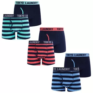Mens Tokyo Laundry 2 Pack Boxer Shorts Set Stripe Trunks Boxers Cotton Underwear - Picture 1 of 16