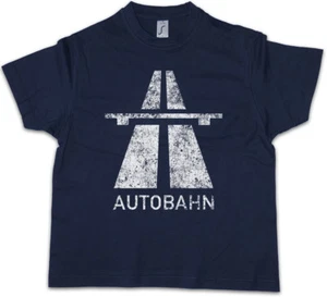 AUTOBAHN Kids Boys T-Shirt Electro Pop Synthie 80s Wave Techno Acid Highway - Picture 1 of 1