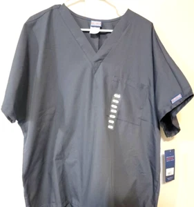 Pewter Cherokee Scrubs Workwear Unisex Pewter Gray Size L, V Neck Top 4777 PWTW - Picture 1 of 5