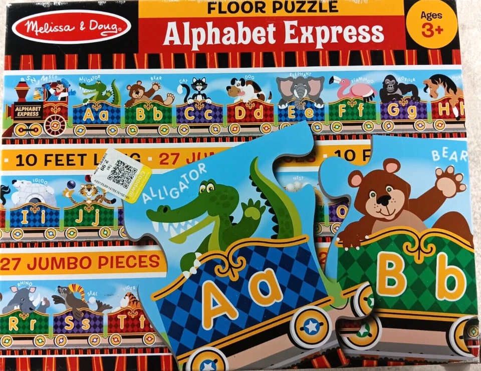 Melissa & Doug Alphabet Express 27 Piece Jigsaw Floor Puzzle 10' Feet Long - Image 1 of 3