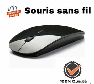 Mini  Souris Sans fil optique USB Ultra mince Fine - Noir