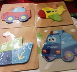 SKYFIELD Educational Toys Wooden Puzzles Set Of 4 - Picture 1 of 10