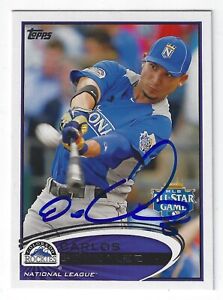 CARLOS GONZALEZ ALL STAR SIGNED CARD COLORADO ROCKIES OAKLAND A'S CHICAGO CUBS