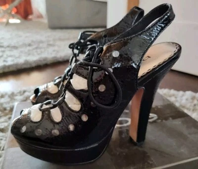 BEBE Tacones Bombas Zapatos de Plataforma JOHANNA Negro Pantalón Cuero Talla 7 NUEVO EN CAJA NUEVO Foto 1 de 4