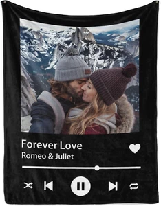 Gifts for Girlfriend Boyfriend Custom Photo Blanket for Couples Gifts, Personali - Picture 1 of 12
