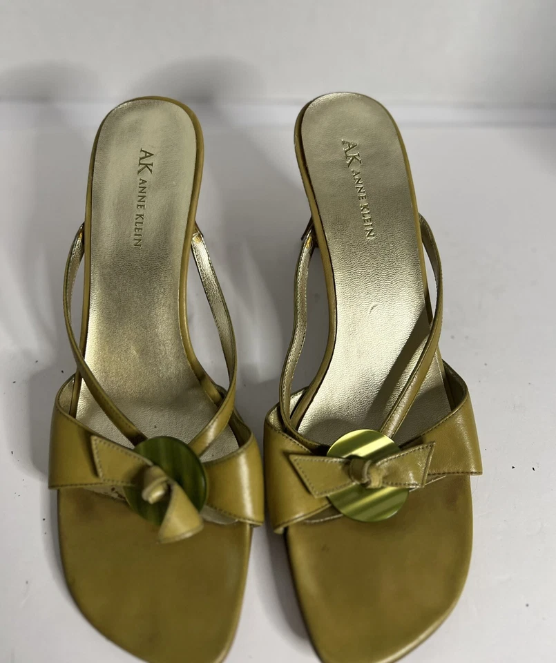 Винтажные женские зеленые сандалии без шнуровки Anne Klein размер 10 - Изображение 1 из 4