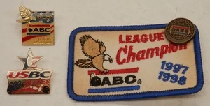 Colección de parches y prendedores de solapa de bolos ABC y USBC de colección - Campeón de la Liga - Imagen 1 de 2