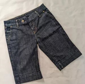 Citizens Of Humanity Dark Wash Denim Bermuda Shorts Size 26 Coastal Lagenlook - Picture 1 of 8