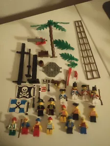 Lego Pirat Piraten Rot Blau Rock Schiff Wante Mast Palme Flagge Kanone Pistole - Bild 1 von 28