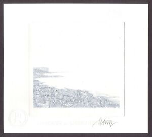 MONACO 2018 Oceanographic Museum Martin Morck engraved print /block background/