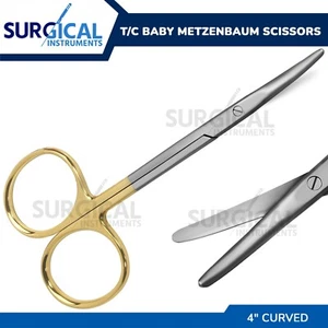 T/C Baby Metzenbaum Scissors Surgical Instruments 4" Curved German Grade - Picture 1 of 9
