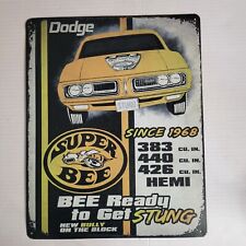 Vintage Replica Tin Metal Sign  Dodge Super Bee hemi yellow black car HEMI Retro