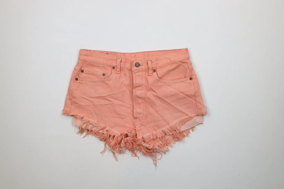 Pantalones Cortos Denim Vintage Años 90 Levis 501xx Mujer 32 Desteñidos Corte Botón Mosca Rosa EE. UU. Foto 1 de 4