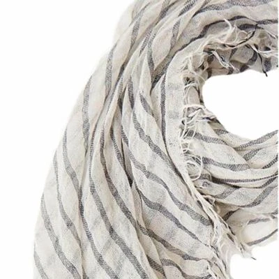 Chan Luu Scarf Soft Cashmere Silk Wrap Black White Plaid Jet Stream Duster Bag - Image 1 of 4
