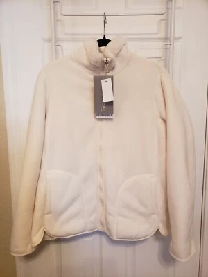 Chaqueta interior Sherpa crema impermeable para mujer talla grande nueva con etiquetas Foto 1 de 4