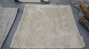 IVORY 5' X 5' Square Stained Rug, Reduced Price 1172707458 SG511-1212-5SQ - Picture 1 of 4