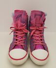 Girls CONVERSE CHUCK TAYLOR ALL STAR Purple Pink Tulle Canvas  Hi-Tops Size 4