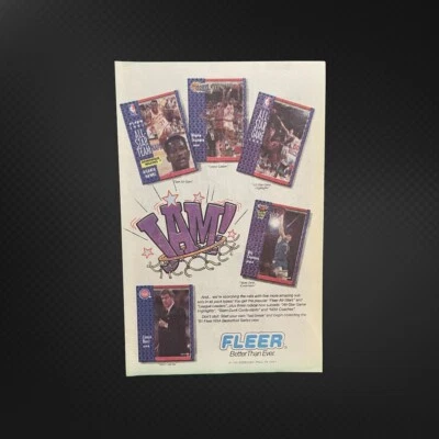 Fleer 1991 NBA Basketball Series Cards Original Print Ad 90's Dominique Jam! - Image 1 of 2