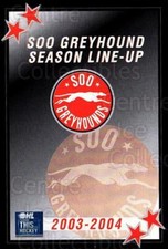 2003-04 Sault Ste. Marie Greyhounds #32 Sault Ste-Marie Greyhounds, Checklist