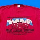 Vintage Great Alaskan Bushpilot Anchorage 1990 Red Tee Shirt Jerzees L USA