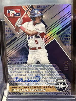 2019 Panini Elite Extra Edition Aspirations Braylin Tavera Auto 11/50 - Image 1 of 2