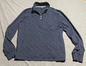 Suéter Para Hombre BANANA REPUBLIC Mediano 1/4 Cremallera Azul Marino 100% Algodón - Imagen 1 de 12