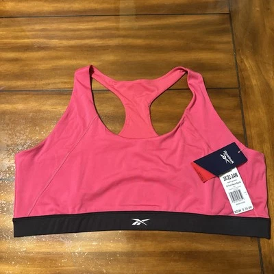 Sujetador reebok ID Train Racer para mujer talla deportiva rosa audaz 3X/22-24W Foto 1 de 4