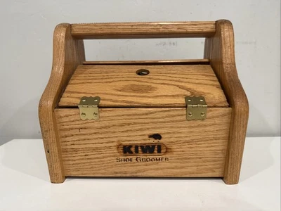 🪞 Caja brillante de madera de kiwi vintage con cepillos - Hecha en EE. UU. Foto 1 de 4