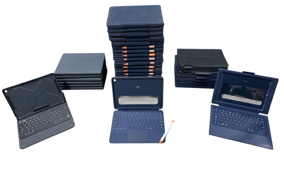 LOTE MIXTO DE 32x LOGITECH COMBO RESISTENTE 3 Teclado ZAGG Folio Fundas iPad 7/8/9 Gen Foto 1 de 4