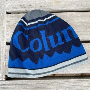 Columbia Omni-Heat Adult O/S Beanie Blue Gray Knit Outwear Athletic Mountains - Picture 1 of 11