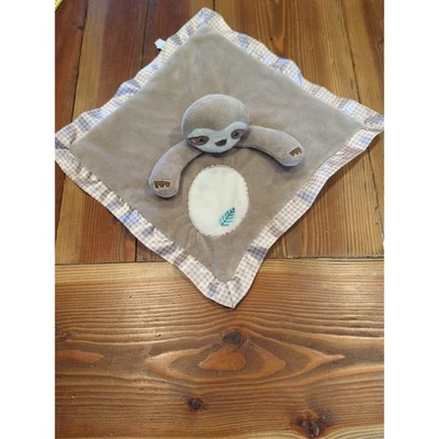 Douglas Sloth Little Snuggler Lovey Security Blanket 15" Satin Brown Toy Plush - Image 1 of 4