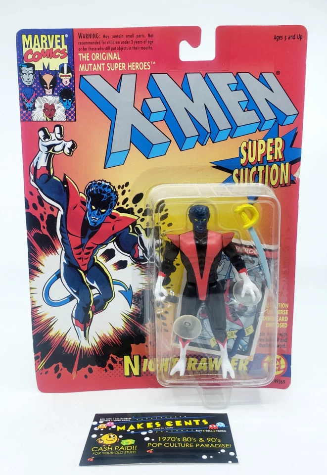 Marvel Entertainment Nightcrawler 1993 X Men Original Mutant Super Heroes - Poseable Dueling Sword Action Figure
