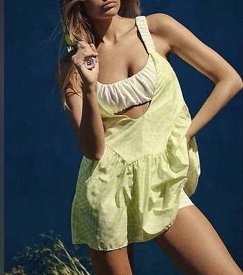 FP Movement by Free People One Two Punch 2pc Set Quilt Geo Sour Citrus Sz M NWT - Image 1 of 4