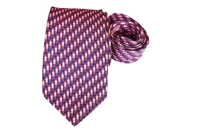 ROSA CORBATA HOMBRE ROSA, AZUL/DISEÑOS HISTÓRICOS BRITÁNICOS Ancho: 3.25" Largo: 58" Foto 1 de 3