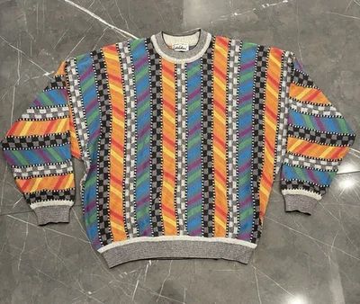 Carlo Colucci 男式多色针织圆领毛衣套衫尺寸 54 XL-XXL — 第 1/4 张图片