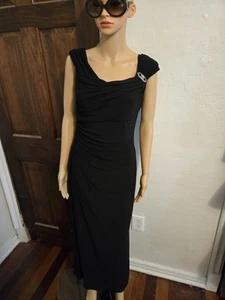 Lauren Ralph Lauren Evening Gown Women's 10 Black Form Fitting Formal Maxi - Picture 1 of 4