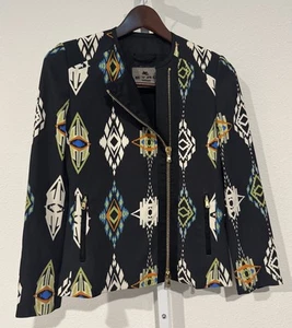 Chaqueta de Vestido Etro Cremallera Patrón Azteca Salvaje Multicolor Talla 40 Cierre de Cremallera - Imagen 1 de 14