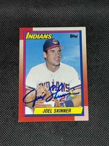 Joel Skinner Cleveland Indians 1990 Topps Signed Auto Card #54 ~ COA - Picture 1 of 3