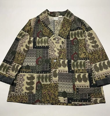 Cárdigan Chaqueta De Colección Patchwork Paisley Boho Floral Botón Cuadrado Talla 22/24 Otoño Años 90 Foto 1 de 4