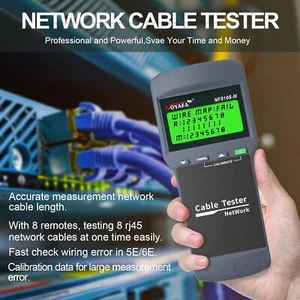 NF-8108M RJ45 Cat5E Cat6/6E NetWork Lan Cable Wire Length Tester With 8 Remote - Photo 1/12