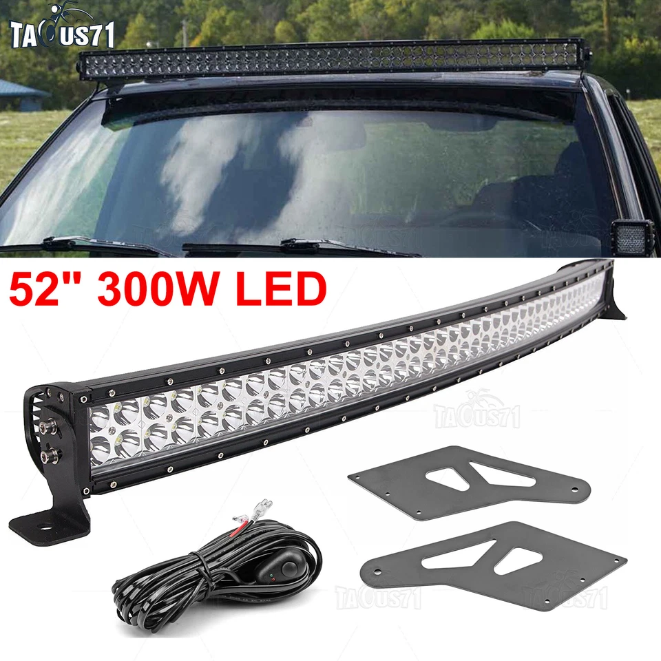 Combo de barra de luz LED para Grand Cherokee 300W 52"" 1999-2010 + soportes de techo + cableado Foto 1 de 4