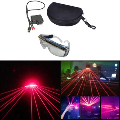 RED LED Light Laser Glasses Club DJ Party Stage Lighting Dancer Eyeglass Prop - Image 1 of 4
