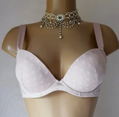 *LIQUIDACIÓN* H&M Sujetador acolchado con aros con correas de satén 34B o 34D Latte Foto 1 de 4