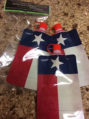 NEW Lot Of 3 Shark Skinzz Reusable Folding Drinkware Texas State Flag - Image 1 of 4
