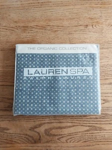 NWT LAUREN SPA Ralph Lauren ORGANIC COLLECTION QUEEN FLAT SHEET Blue Print 400Ct - Picture 1 of 4