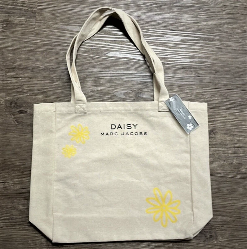 Marc Jacobs Fragrance Tote Shoulder Purse Daisy Flower Bag Canvas F
